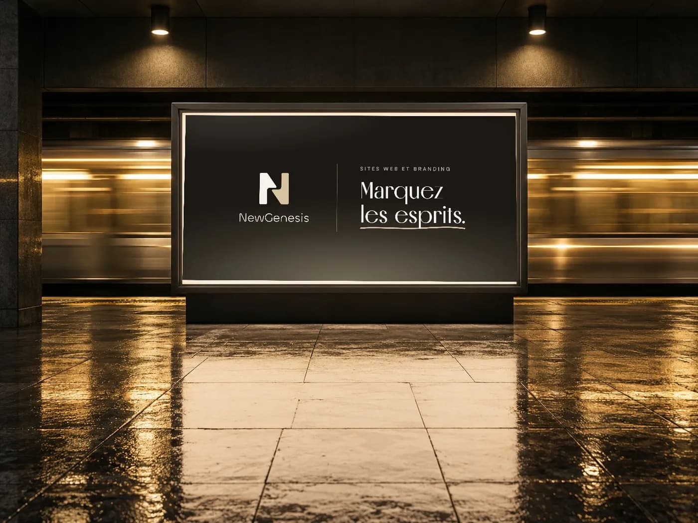 NewGenesis poster in a metro station
